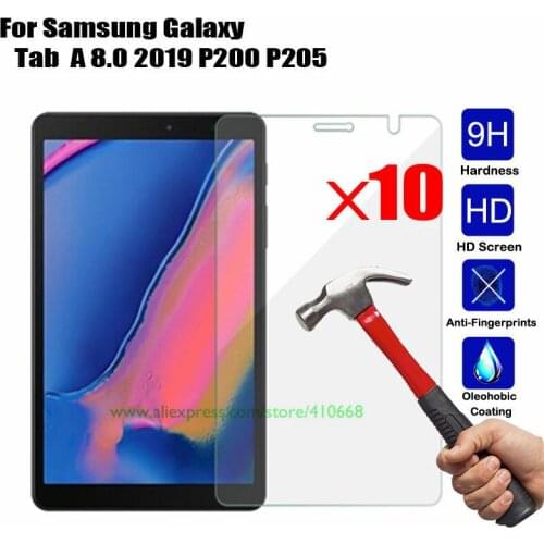 10 PCS Protective Glass For Samsung Galaxy Tab 8.0 P205 Tempered Glass Anti-Scratch Tablet Film On SM-P205 SM-P200 Sansung