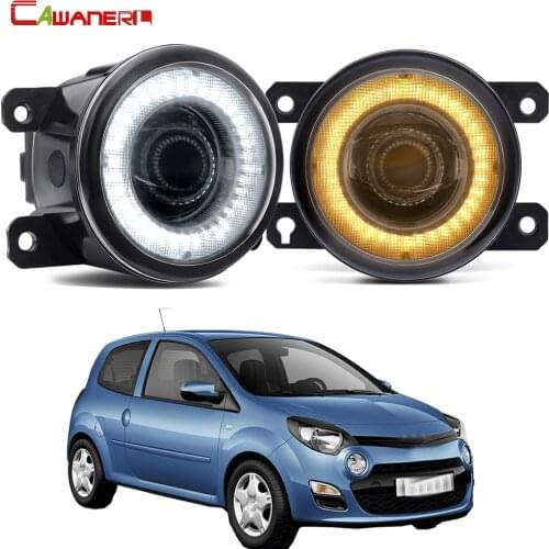 2 X Car Right + Left LED Fog Light Assembly Angel Eye DRL Daytime Running Light 30W 12V For Renault Twingo Hatchback 2007-2015