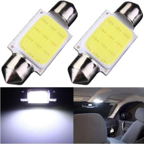 2pcs/lot High Quality Dome light 36mm Car COB DC12V 100LM Interior Car LED Bulbs Lamp Interior Dome Lights Plate lamps Bulb