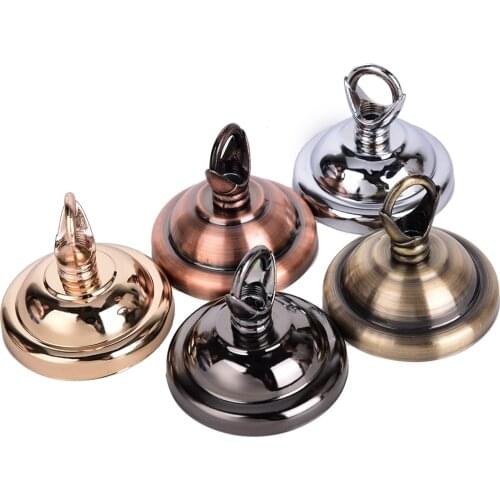 5 Colors Retro Lamp Holder Vintage Light Base Antique Ceiling Rose Hook Ring Plate Light Holder Fitting Chandelier 56mm Diameter