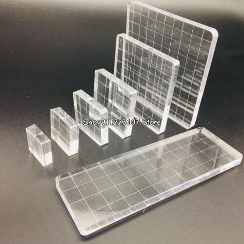 7pcs/set Transparent Acrylic Clear Stamp Block Pad Scrapbooking DIY Handmade Tool Drop Shipping