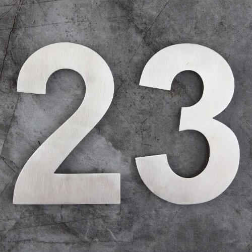 8 Inch Floating House Numbers Door Sign Mounted, Stainless Steel 18-8 Brushed Nickel