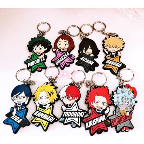 My Hero Academia Action Anime Boku TODOROKI SHOTO MIDORIYA DEKU SHIGARAKI Model Keychain Toys For Children Keychain Pendants Toy
