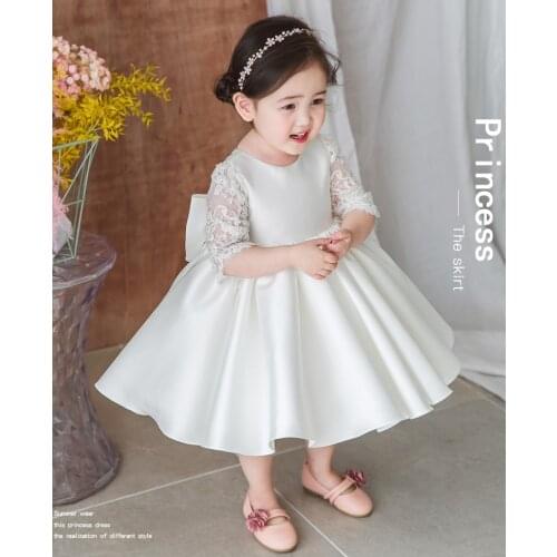 Princess Girls Ball Gown Wedding Girls Dress Kids Baby 1st Birthday Party Dresses Baby Baptism Christening Dress For Girls