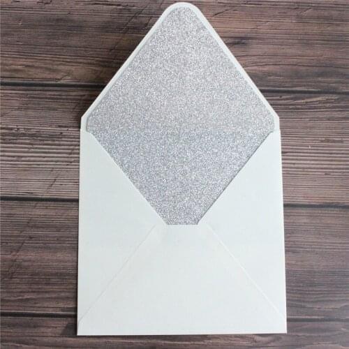 Glittery invitation card envelop customized supply multi colors 50pcs