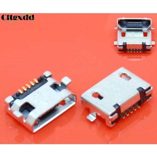 Cltgxdd 50pcs Micro USB jack connector Netbook Tablet PC Mobile Micro USB data interface chip tail plug 5pin female boundless