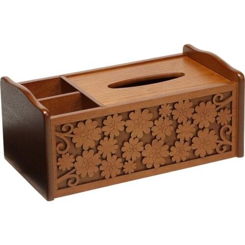 Wooden Carved Tissue Box, Living Room Coffee Table, Drawer Box, Home Desktop Napkin Box, Tissue Storage Box
