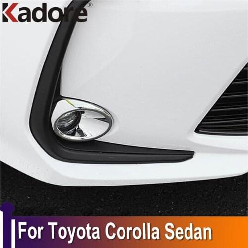For Toyota Corolla Sedan 2019 2020 2021 Chrome Front Fog Light Lamp Cover Trim Foglight Bezel Protector Accessories Car Styling