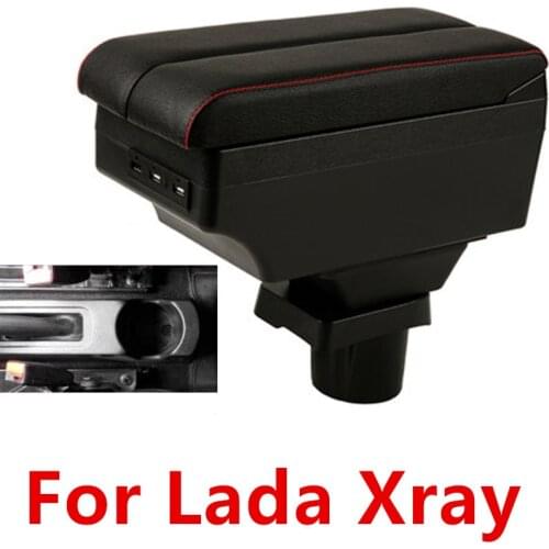 For Lada Xray armrest box double layer with usb interface