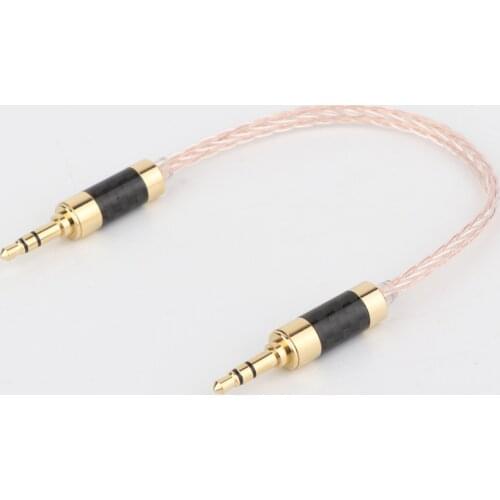Hi-end 3.5MM to 3.5MM male AUX Cable Car AUX cable gold plated carbon fiber 3.5mm male connector 1607AC cable