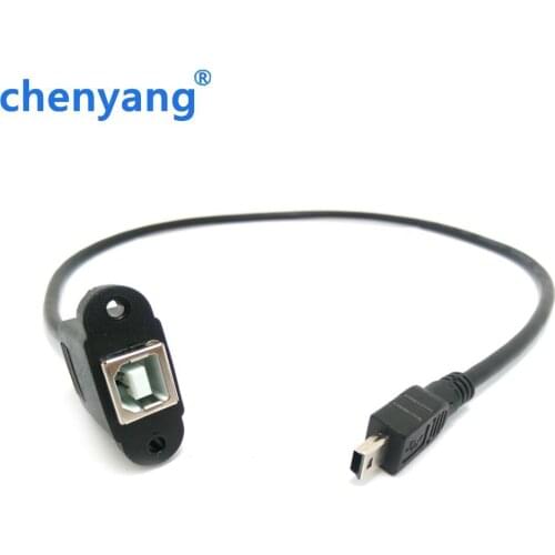 Printer Panel Mount Cable + Screw Mini USB 5 Pin Male to USB 2.0 B Female Jack 30cm/50cm