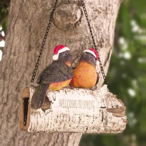 Amazons Creative Santa Hat Sparrow Tree Pendant Resin Craft Is A Hit