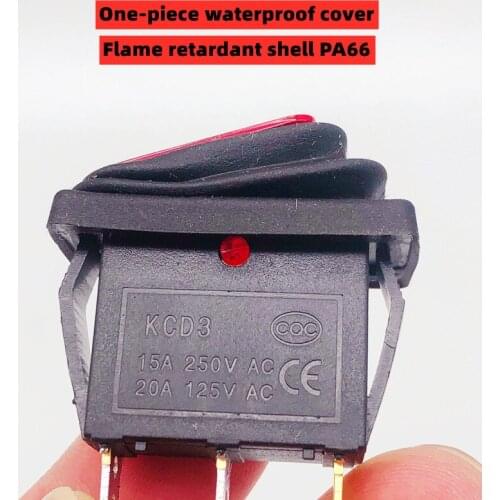 Rocker switch KCD3 ON-OFF/ON-OFF-ON 3Pin electrical equipment with lighting power LED switch 15A 250VAC/20A 125VAC