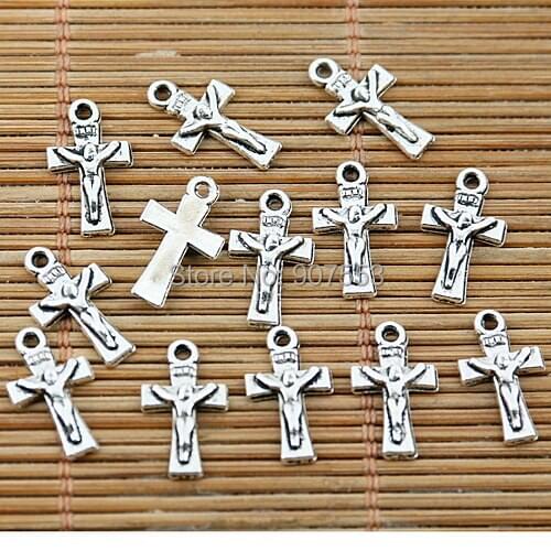 90pcs Tibetan silver little crucifix charms EF1649