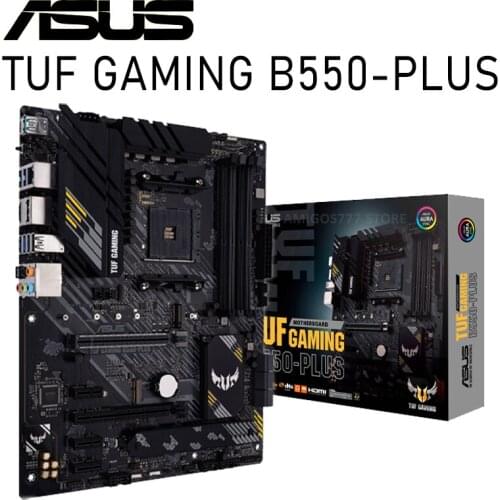Socket AM4 Asus TUF GAMING B550-PLUS Motherboard DDR4 128GB DDR4 4800MHz CHAI PCI-E 4.0 M.2 SSD DVI OC AMD B550 Placa-Mãe AM4