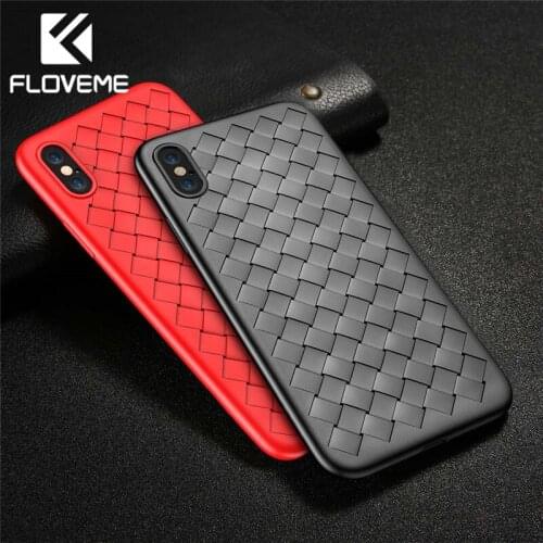FLOVEME Soft Silicone Case For iPhone 11 Pro Max 11 Woven Pattern Breathable Case For iPhone 7 8 6 Plus 6S Plus XR XS Max X Capa