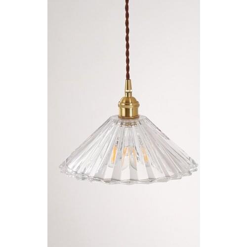 Nordic Modern Minimalist Chandelier Bar Balcony Restaurant Japanese Retro Brass Lodge Glass Single Head LED Pendant Lights