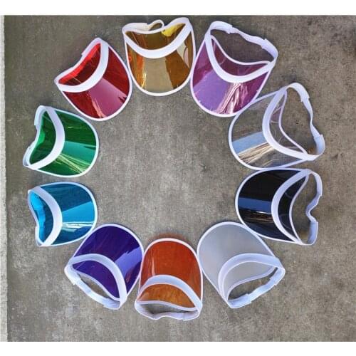 2019New Summer Adult Casual UV Protection Sun Visor Caps Womens Fashion Sun Beach Hats Outdoor PVC Plastic Hat