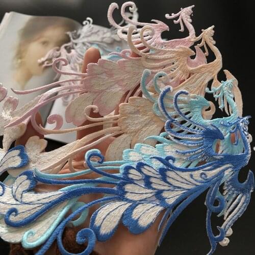 New Style of Flower Phoenix Embroidery Cloth Applique Patch Clothes Decoration Accessories Adhesive Manual DIY
