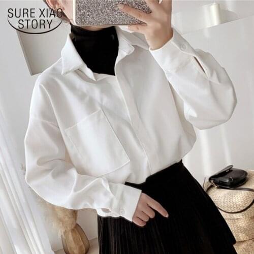 Autumn Cotton White Shirt Women 2021 Korean Office Long Sleeve Women Blouse Plus Size Loose Tops For Women Fashion Blusas 11881