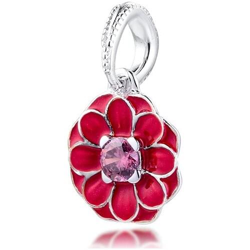 Fits for Pandora Charms Bracelets Oriental Bloom Hanging Beads 100% 925 Sterling Silver Jewelry Free Shipping