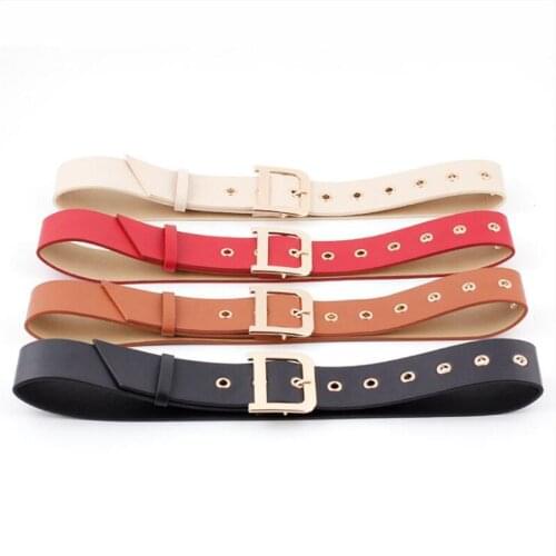 New Metal Buckle Belt For Women Casual Belts Trendy Smooth Buckle Womens Clothing Accessories Wide Ladies Belts for Dress