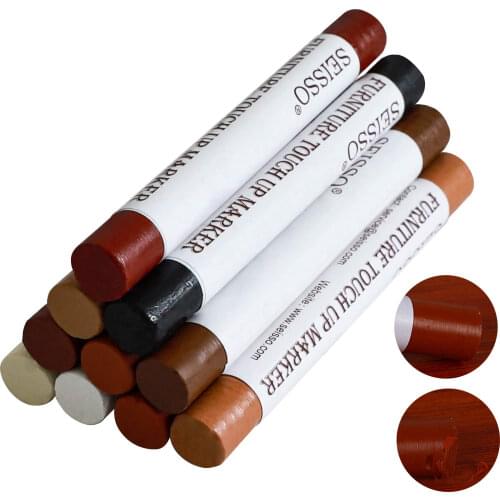 Furniture Repair Wax Crayon Wood Filled Restore Scratch 10 Pcs Touch Up Wax Stick for Patch, Nail Hole, Wood, Floor, Desk, Table