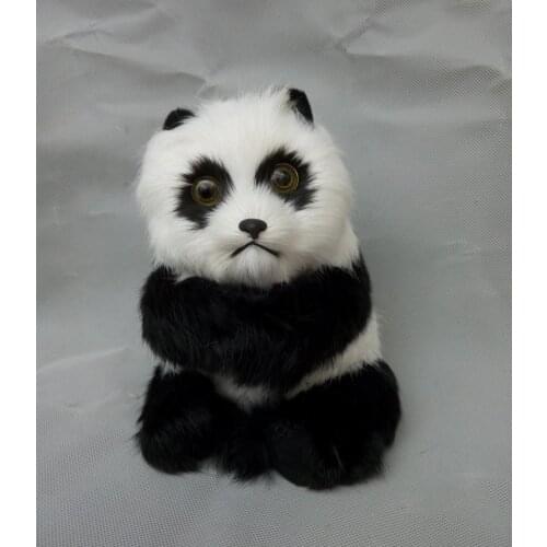 Cute simulation panda toy polyethylene & furs black&white sitting panda model gift about 16x15x21cm 2215