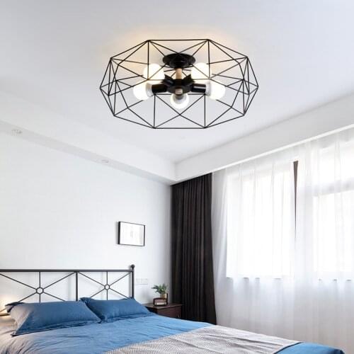 Nordic Post-modern Geometric Chandelier Creative Hollow Living Room Lamp Simple Dining Room Chandelier Wrought Iron Office Lamps