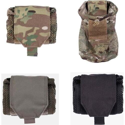 Outdoor Mini Foldable Magazine Mesh Drop Dump Pouch Tactical ROLL-UP Molle Pouch Storage Bag Cordura
