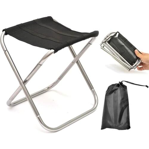 Foldable Fishing Chair Ultra Light Weight Outdoor Portable Stool Folding Seat Aluminum Alloy Camping Picnic Travel Chair withBag