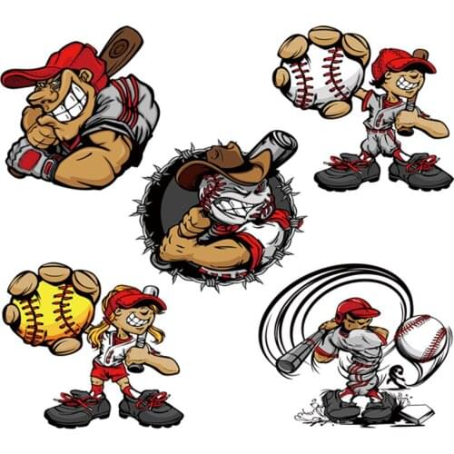 Iron on Baseball player Patches For Clothes DIY T-shirt Jeans Applique Heat Transfer Washable Stickers Thermal Press