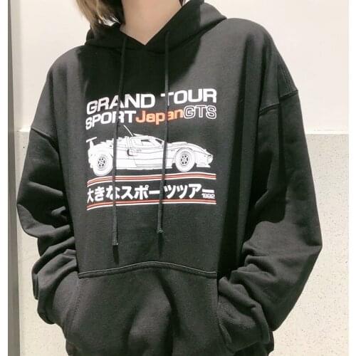 UNUTH Girls Oversize Cotton Hoodies Vintage Women Chic Pullovers