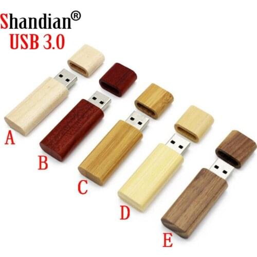 SHANDIAN USB 3.0 High speed Wooden USB flash drive pen driver wood chips pendrive 4GB 8GB 16GB 32GB 64GB 1 PCS free custom logo