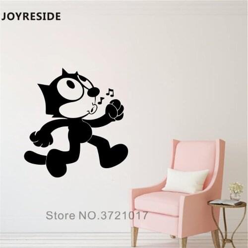 JOYRESIDE Cartoon Cat Wall Decal Funny Cats Wall Sticker Animal Game Cat Vinyl Decor Home Kids Bedroom Decor Interior DesignA966