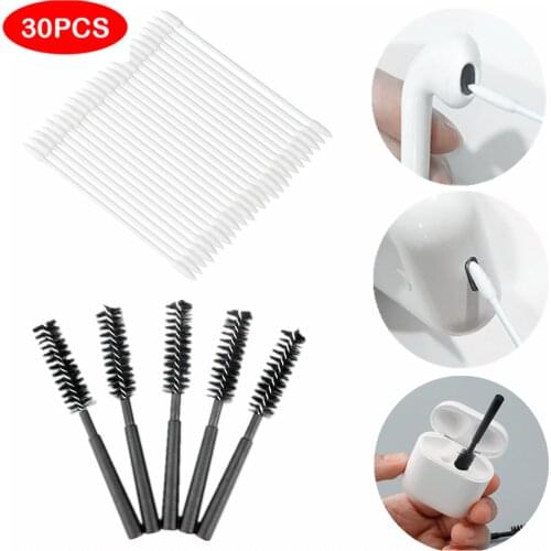 Vococal 5pcs Brush Cleaning Tool+25pcs Cotton Disposable Swab For Airpods pro 3 2 1 Redmi Airdots Earphones Box Case Clean Tools