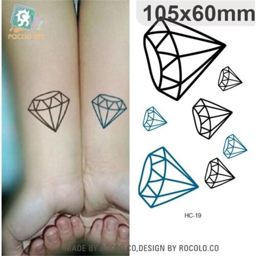 Body Art waterproof temporary tattoos for men women simple 3d diamond design flash tattoo sticker HC1019