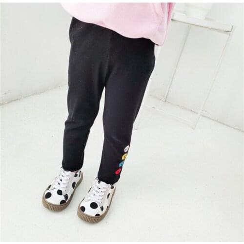 1 2 3 4 5 6 Years Toddler Girls Leggings Cartoon Embroidery Skinny Pants For Girls Kids Pants 2020 Spring Autumn Girl Trousers