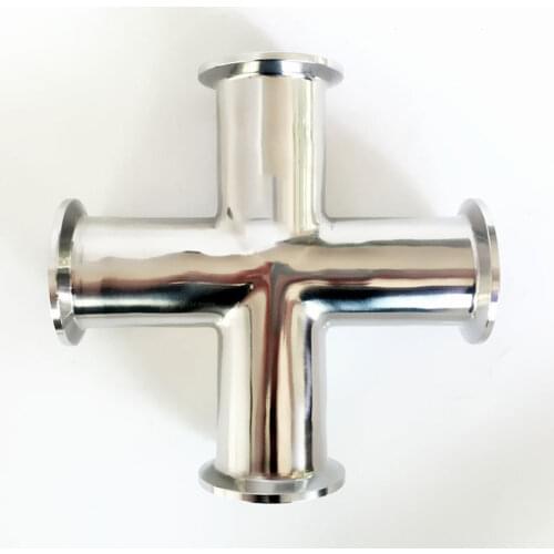 1-1/2" 38mm Pipe OD x 1.5" Tri Clamp Cross 4 Ways Splitter SUS 304 Stainless Sanitary Fitting Homebrew Beer Wine