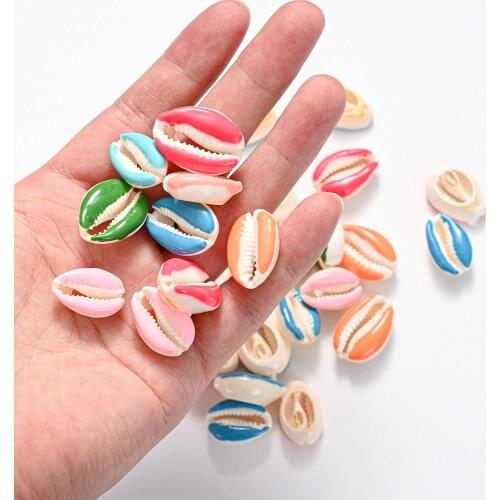10-30pcs Multicolor Natural Shell Loose Spacer Beads for Jewelry Making Evil Eye Cowrie Conch Beads Diy Charm Necklace Bracelet