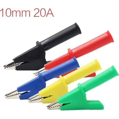 10mm Crocodile Clips 20A Electronicalligator Clips Copper Nickel Plated Alligator Tongs Car Battery Clamps Crocodiles For Wires