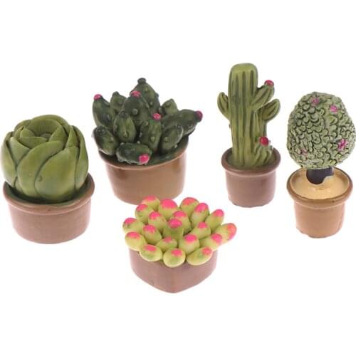 2PCS 1:12 Miniature Green Plants Decoration Dollhouse Furniture Decoration Accessories Random Sent