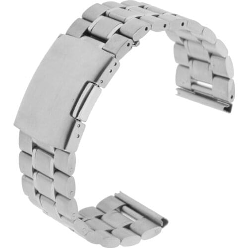 24mm New Silver Wrist Watch Strap Business Mechanical Quartz Wristwatch Band Series