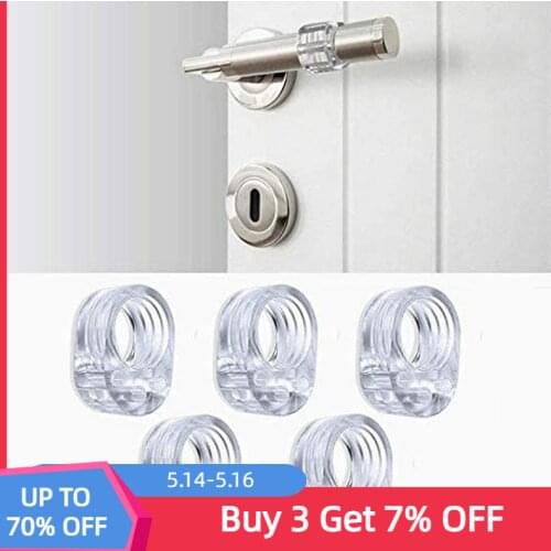 5pcs Door Handle Stopper Transparent PVC Door Handle Buffer Wall Protection Shock Absorber for Office Home Kitchen Bedroom