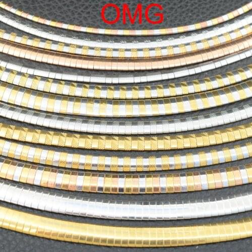 Fashion Stainless Steel Jewelry 3/4/6/8mm OMG Colorful Choker Necklace Collar Chunky For Women Trendy Snake Chain Gift For Girl