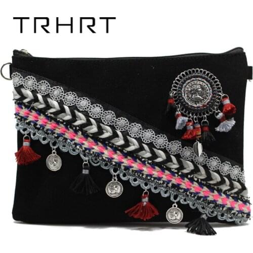 Black Bohemian handBag Hot New Brand Designer Women Messenger Bags Crossbody Patchwork Leather Shoulder Bags Designer