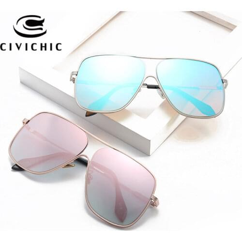 CIVICHIC Hot Fashion Unisex Large Frame Sunglasses Men Women Street Snap Oculos De Sol UV400 Hipster Eyewear Gradient Gafas E357