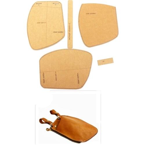Diy Leather kraft waist bag irregularity shape sewing pattern diy handmade template hollow stencil size 20x15 cm