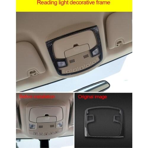 For Ford Edge 2015 2016 2017 2018 ABS chrome carbon fiber Front Rear reading light frame 1pc