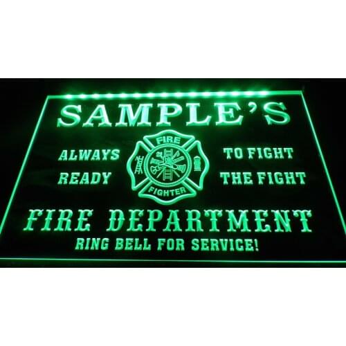 DZ055- Fire Fighter Department Firemen Bar LED Neon Light Sign hang sign home decor crafts